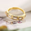 18k Gold Plated Zircon Heart Geometric Open Ring