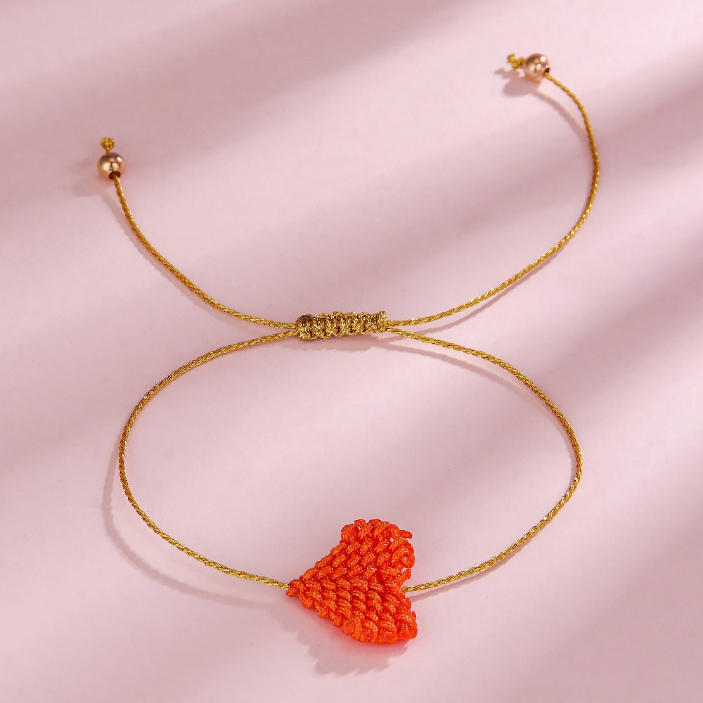 Sweet Bohemian Heart Shape Friendship Rope Bracelets