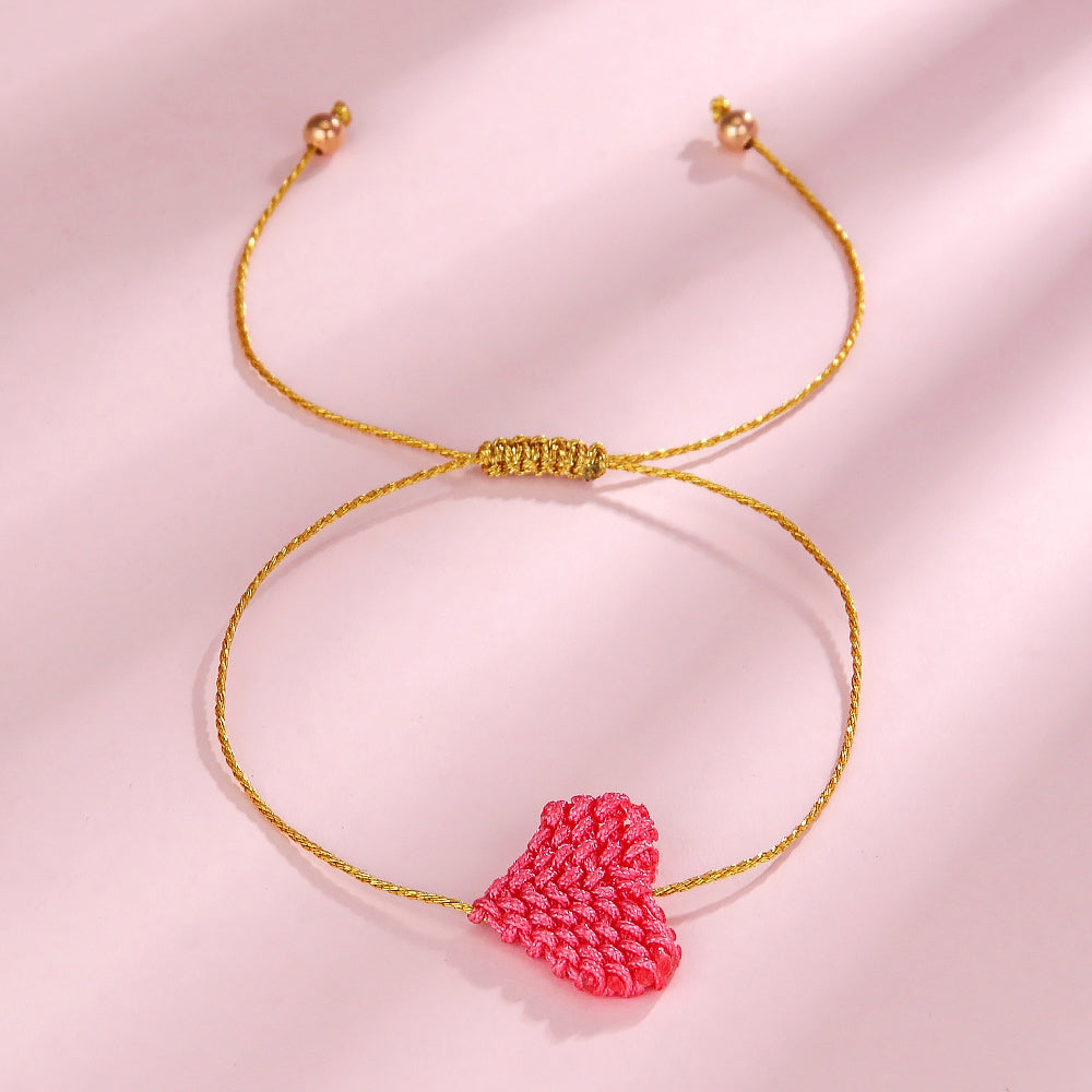 Sweet Bohemian Heart Shape Friendship Rope Bracelets