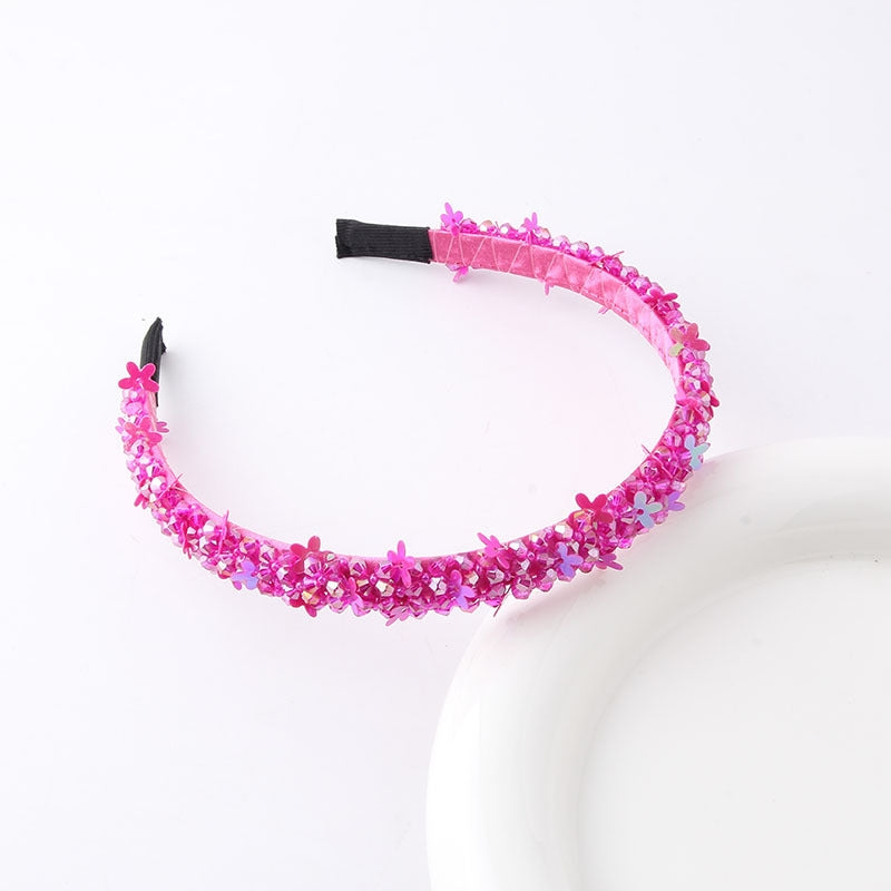 Sweet Crystal Flower Hair Band - Elegant Women's Accessory