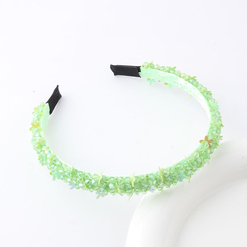 Sweet Crystal Flower Hair Band - Elegant Women's Accessory