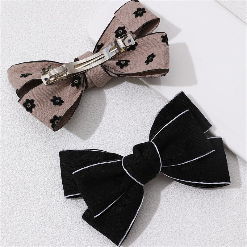 Sweet Solid Color Bow Knot Hair Clip - European & American Fashion Women's Hairpin Accessories