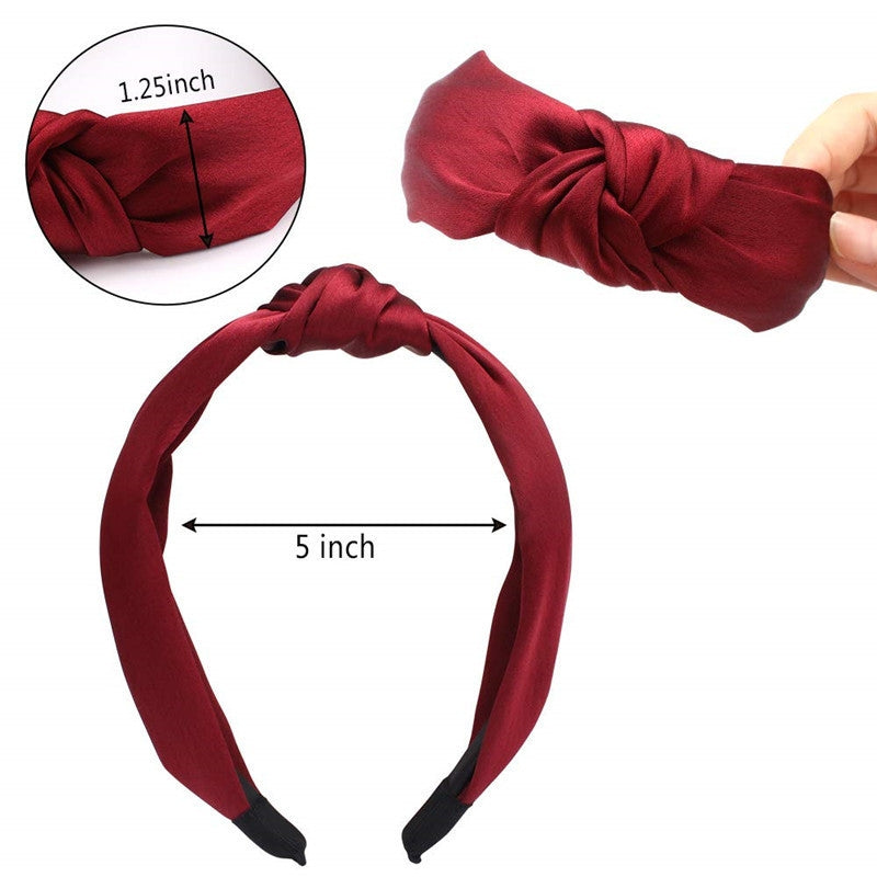 Sweet Solid Color Satin Knot Headband