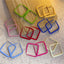 Sweet Square Acrylic Alloy Colorful Hoop Clip-On Earrings