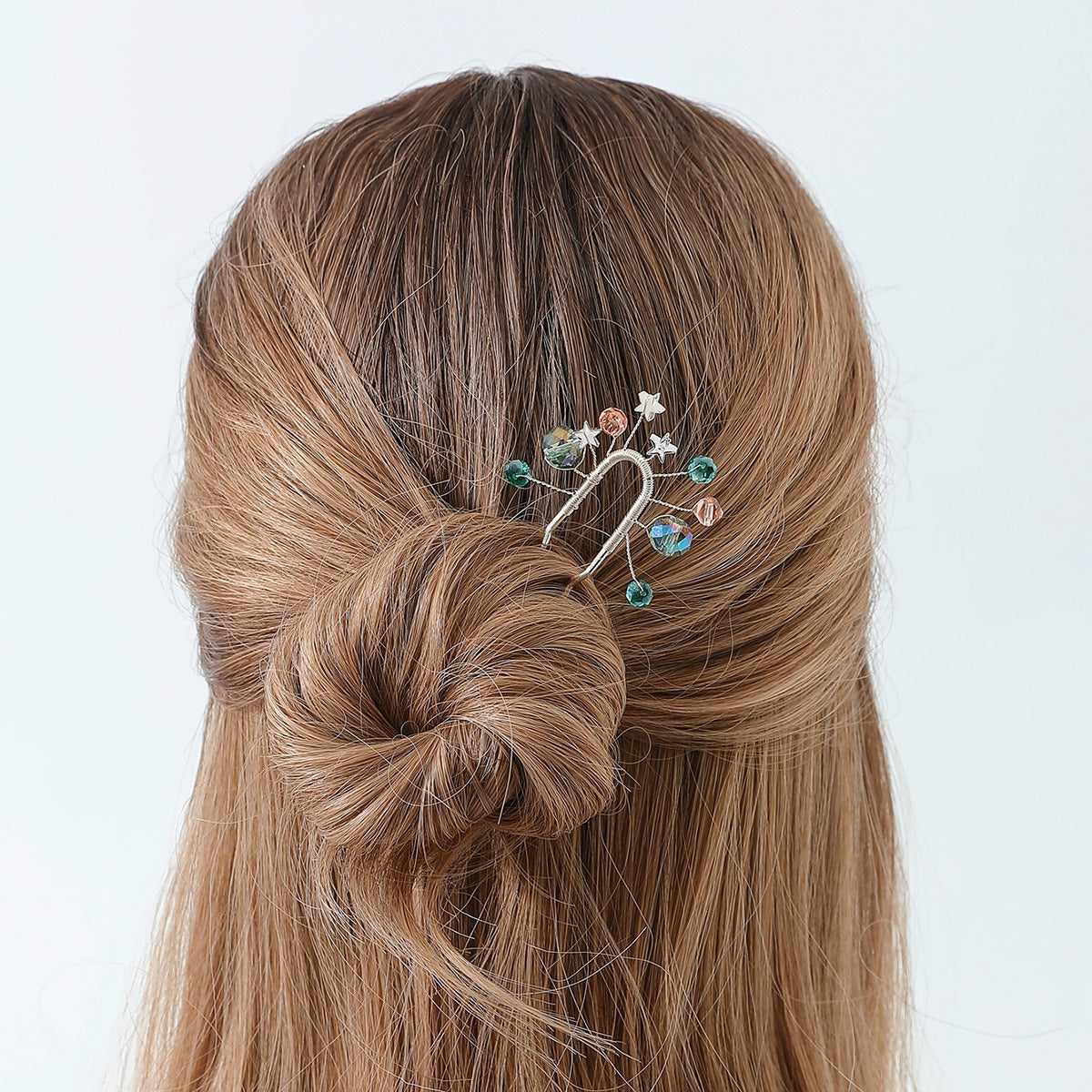 Sweet Star U-Shaped Alloy Hairpin - Hand-Woven European and American Style