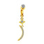 Sweet Streetwear Star Moon Heart Shape Gold Plated Belly Ring with Rhinestones and Flower Design