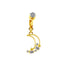 Sweet Streetwear Star Moon Heart Shape Gold Plated Belly Ring with Rhinestones and Flower Design