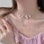 Sweet Tassel Imitation Pearl Alloy Plated Women's Necklace with Unique Design