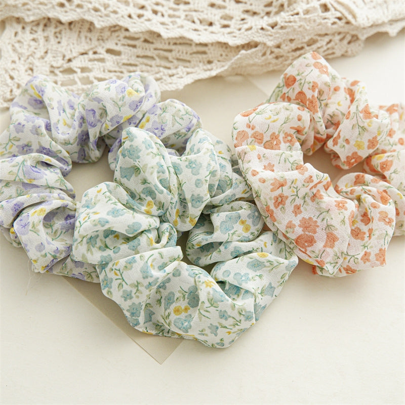 Sweet Floral Tie Dye Hair Scrunchie - Versatile Cloth Hair Accessory