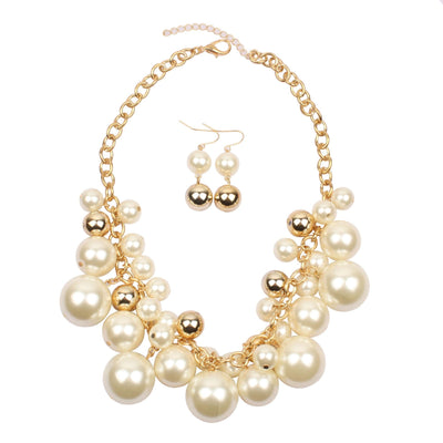 Elegant Geometric Imitation Pearl Clavicle Necklace