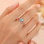 TikTok Live Stream Colored Gem Open Ring - Saint Mary Topaz Blue Heart Ring for Women