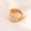 18K Gold Plated Geometric Shell Ring - Vintage Style Fashion Statement