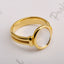 18K Gold Plated Titanium Steel Ring with Inlaid White Shell Design