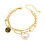 18K Gold Plated Titanium Steel Heart Shape Pearl Double-Layered Bracelet for Women