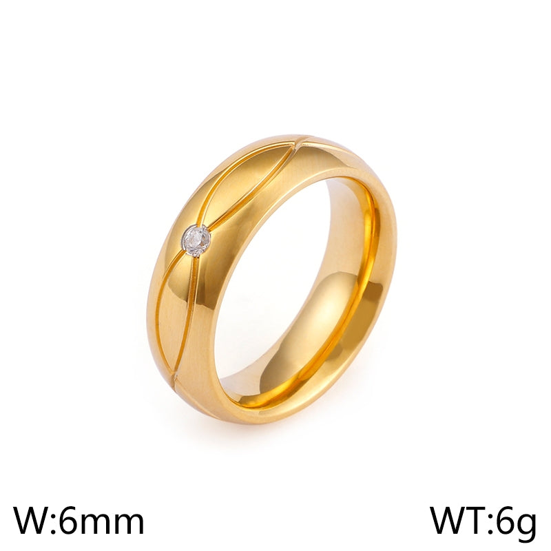 Korean Minimalist Geometric Titanium Steel Couple Rings