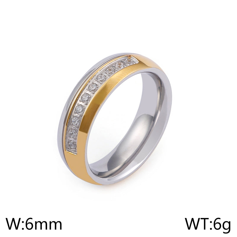 Korean Minimalist Geometric Titanium Steel Couple Rings