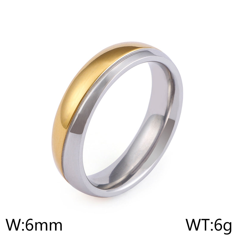 Korean Minimalist Geometric Titanium Steel Couple Rings