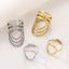 18K Gold Plated Titanium Steel Geometric Oval Rings