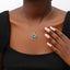 18K Gold Plated Vintage Moon and Star Pendant Necklace with Rhinestones