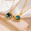 18K Gold Plated Vintage Moon and Star Pendant Necklace with Rhinestones