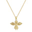 Titanium Steel Gold Plated Angel Wings Zircon Pendant Necklace