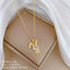 Titanium Steel Gold Plated Rabbit Zircon Pendant Necklace