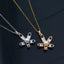 Titanium Steel Gold and Silver Plated Zircon Flower Pendant Necklace for Women