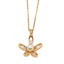 Titanium Steel Gold and Silver Plated Zircon Flower Pendant Necklace for Women