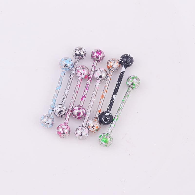 Tongue Rings Fashion Round 316 Stainless Steel  Stoving Varnish