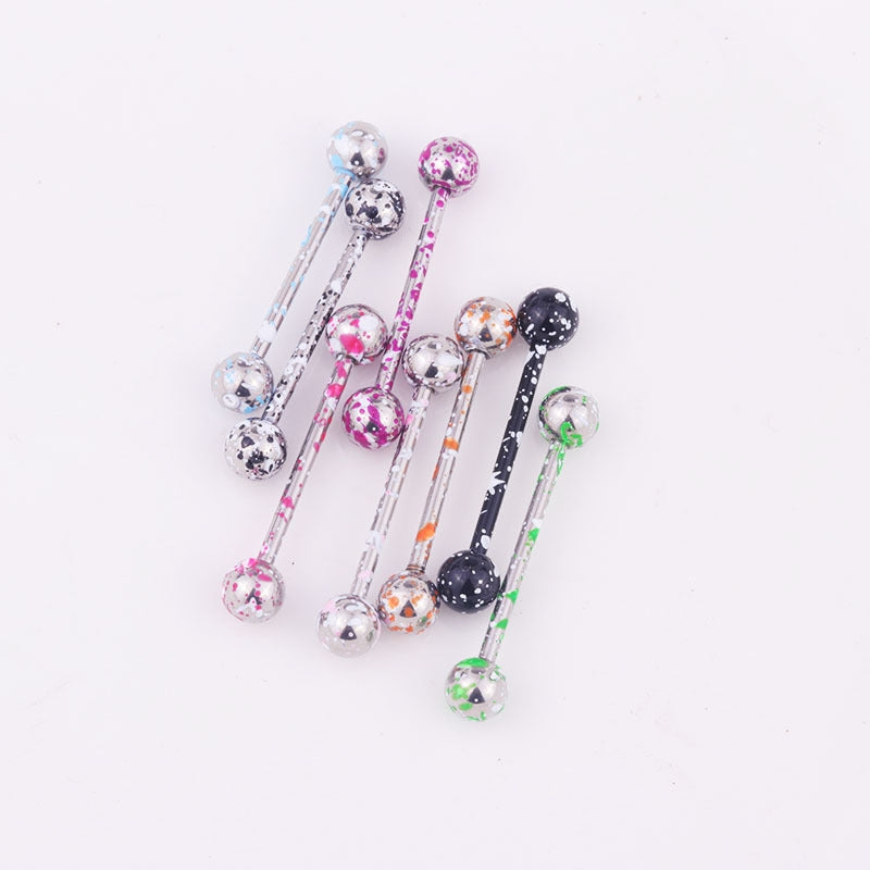 Tongue Rings Fashion Round 316 Stainless Steel  Stoving Varnish