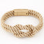 Braided Iron and PU Leather Magnetic Stone Bracelet