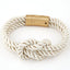 Braided Iron and PU Leather Magnetic Stone Bracelet