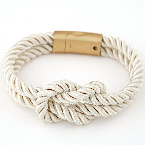 Braided Iron and PU Leather Magnetic Stone Bracelet