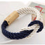 Braided Iron and PU Leather Magnetic Stone Bracelet