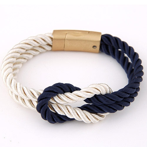 Braided Iron and PU Leather Magnetic Stone Bracelet