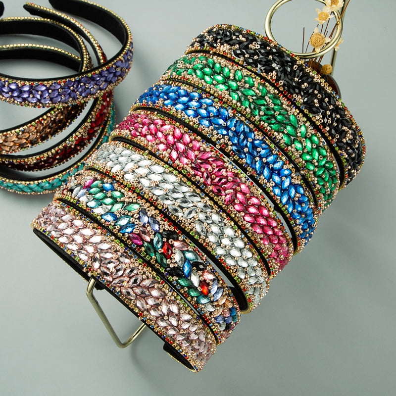 Trendy Colorful Rhinestone Hairband for Women