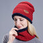 Unisex Knit Wool Cap and Scarf Set - Autumn Warmth Collection