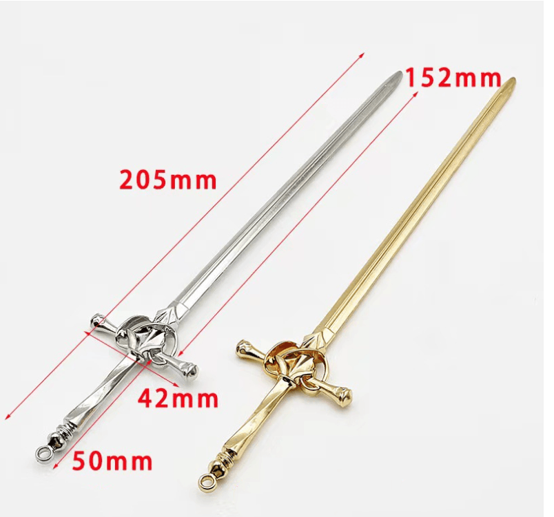 Unisex Chinoiserie Retro Geometric Sword Alloy Hairpin - Modern Ethnic Style Hanfu Headdress