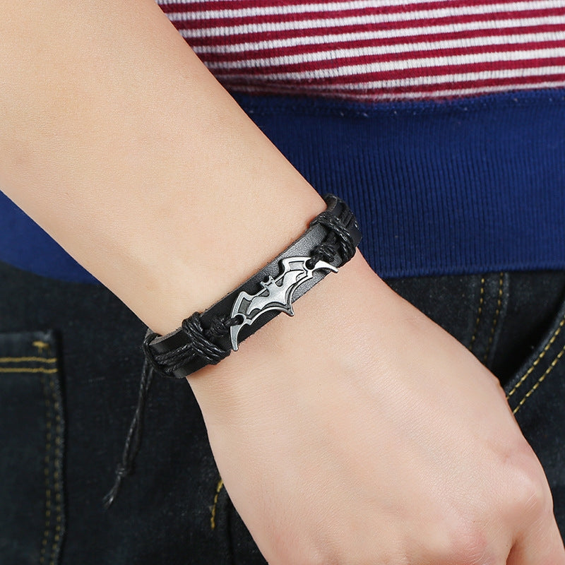 Unisex Geometric Leather Bat Shape Bracelets & Bangles - Cowhide Hand Ornaments Wholesale