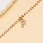 Vacation Beach Alphabet Alloy Plated Rhinestone Women's Anklet