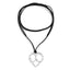 Vacation Beach Heart Shape Alloy Pendant Necklace with Adjustable Wax Cord