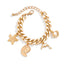 Ocean Breeze Dolphin Shell Jewelry Set - Starfish Pendant Necklace & Alloy Bracelets