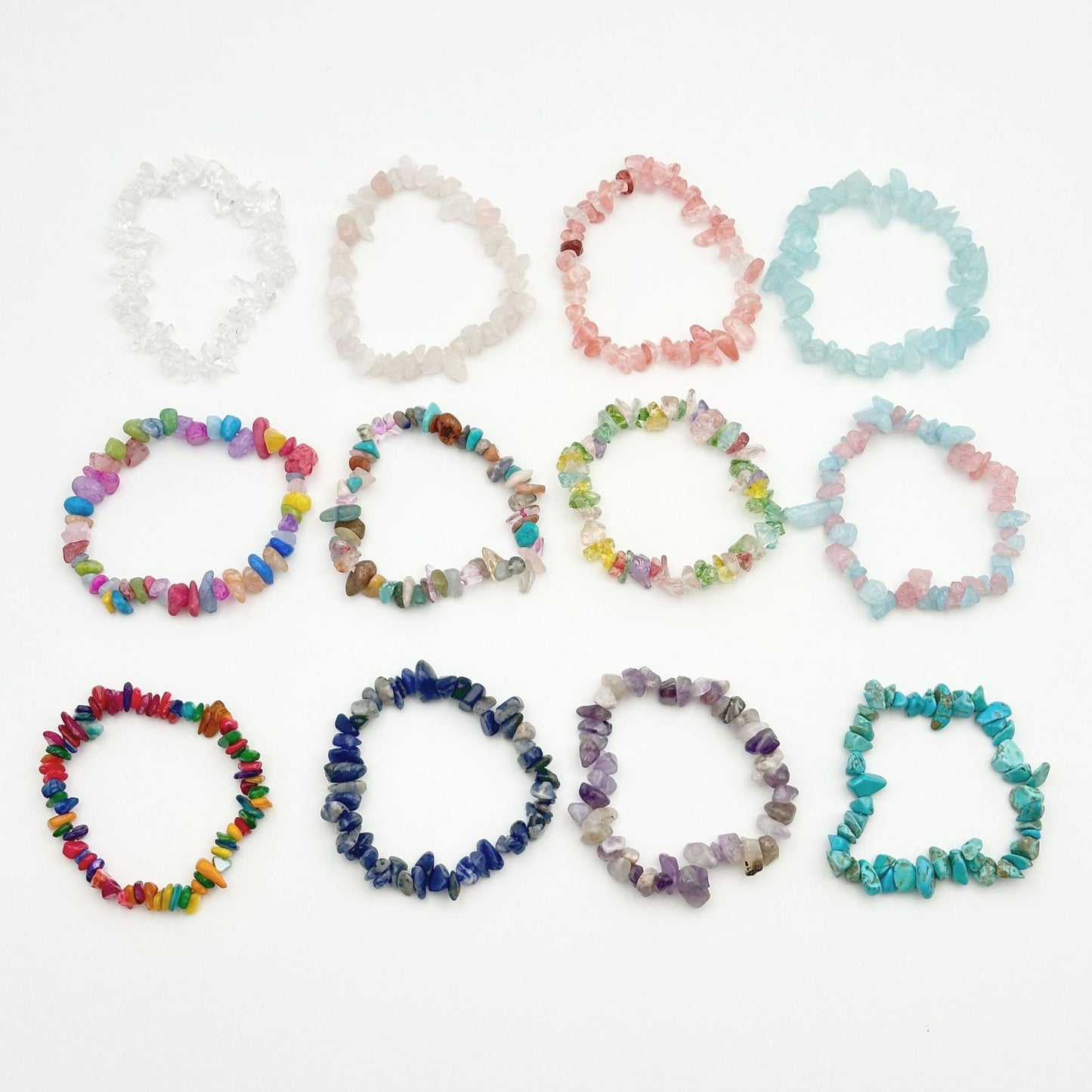 Bohemian Geometric Natural Stone Multicolor Elastic Bracelets