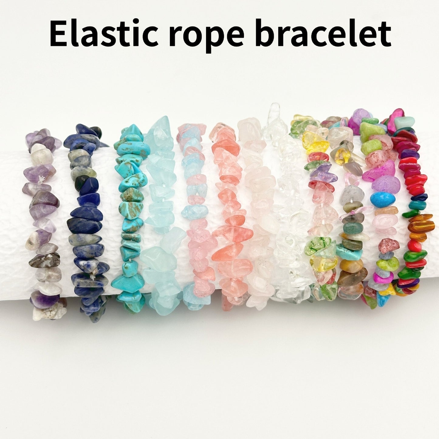 Bohemian Geometric Natural Stone Multicolor Elastic Bracelets