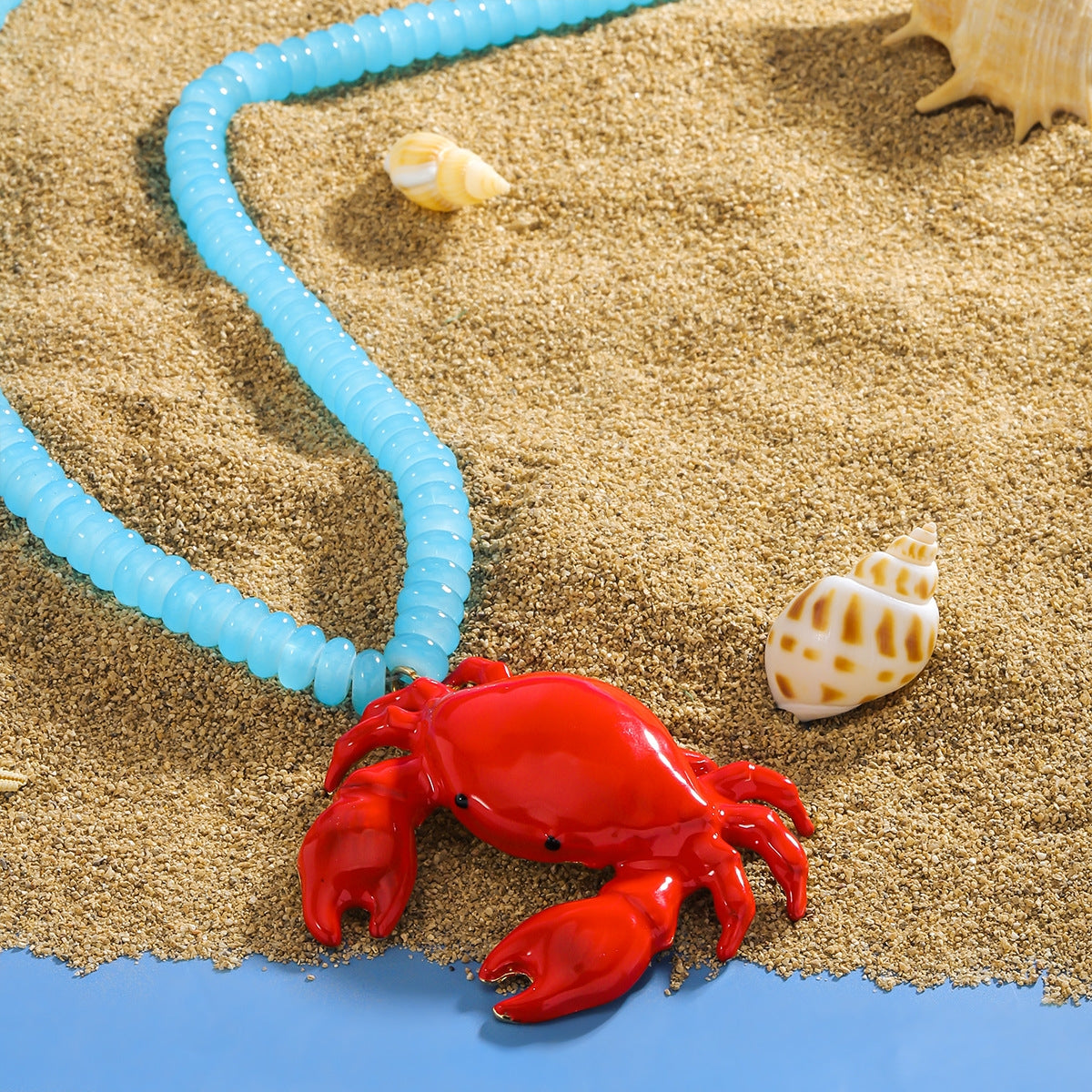 Ocean-Inspired Crab Pendant Necklace - Summer Beach Vacation Jewelry