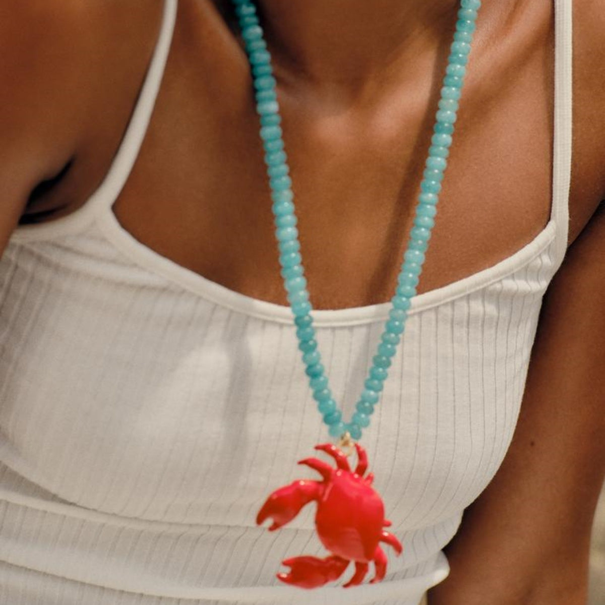 Ocean-Inspired Crab Pendant Necklace - Summer Beach Vacation Jewelry