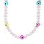 Devil's Eye Imitation Pearl Beaded Choker Necklace for Women