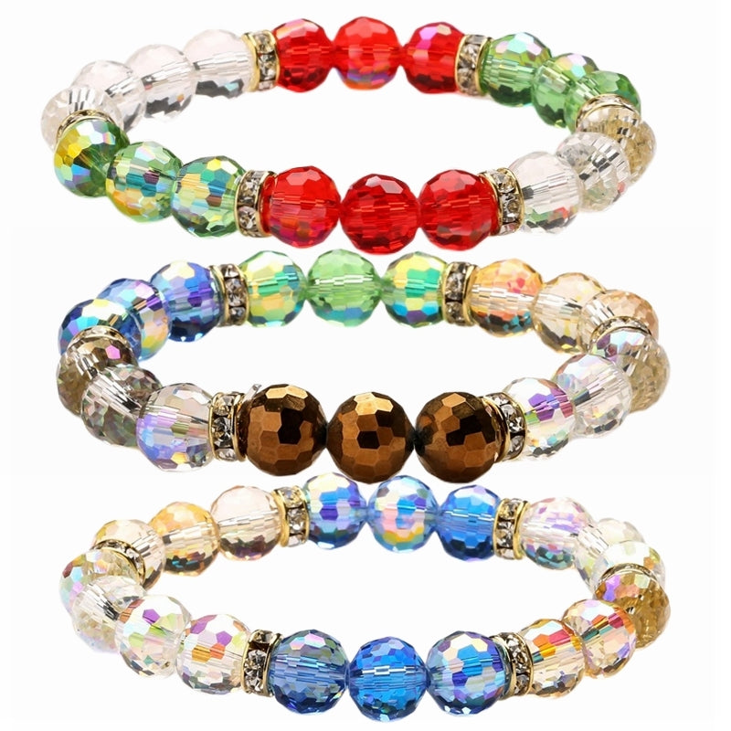 Ethnic Style Geometric Crystal Beaded Multicolor Unisex Bracelet