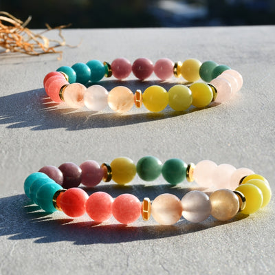 Vacation Handmade Crystal Beaded Women's Bracelets - 2024 Colorful Energy Balance Yoga Jewelry