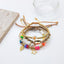 Layered Boho Colorful Soft Clay Beaded Natural Freshwater Pearl 18k Gold Plated Women's Bracelet